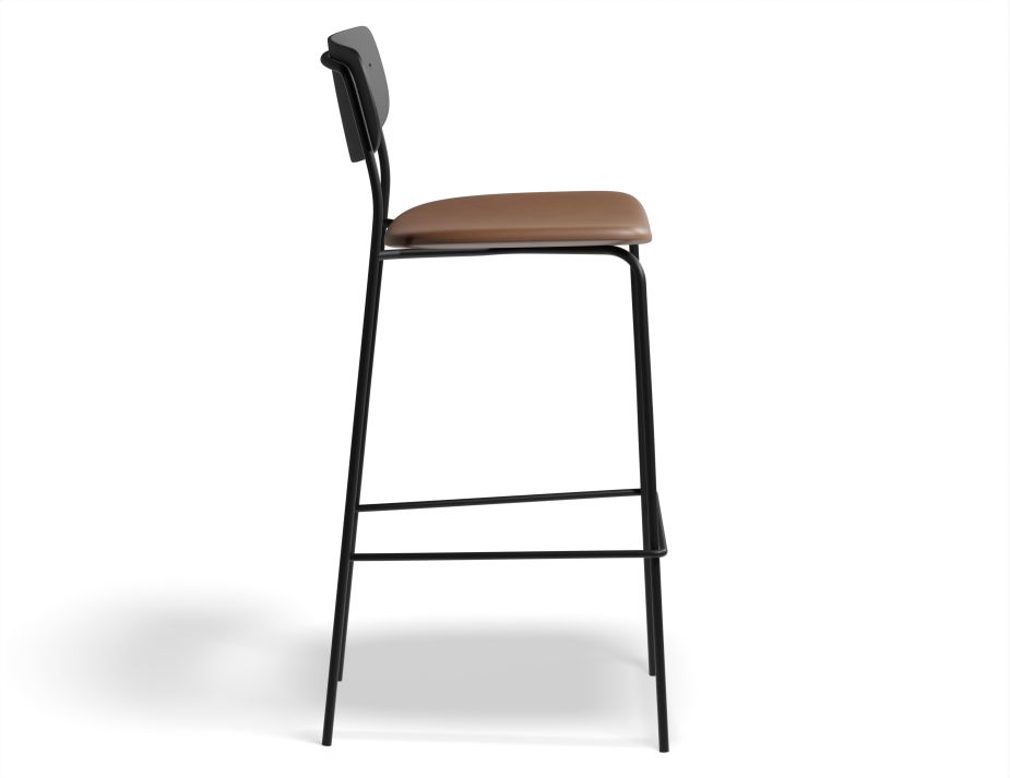 Rylie Stool 75cm Black TanPU Side