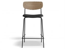 Rylie Stool 65cm Natural BlackPU Front