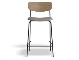 Rylie Stool 65cm Natural GreyPU Front2