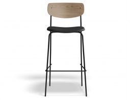 Rylie Stool 75cm Natural BlackPU Front