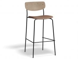 Rylie Stool - Padded Seat with Natural Backrest