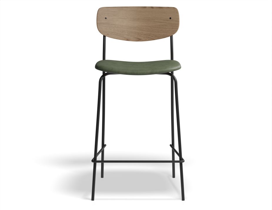 Rylie Stool 65cm Natural GreenPU Front