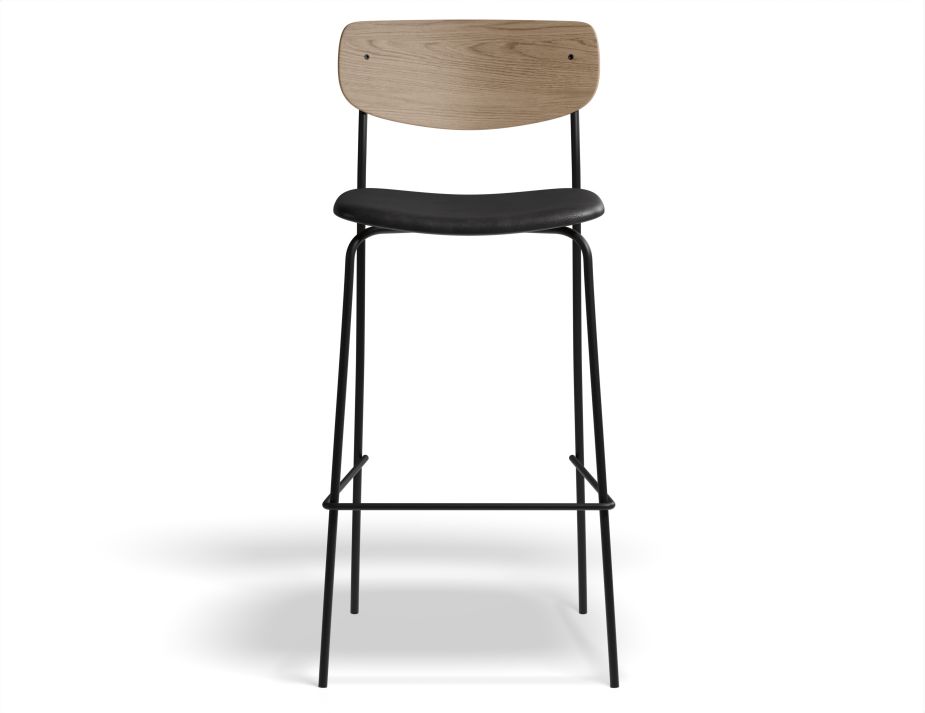 Rylie Stool 75cm Natural BlackPU Front