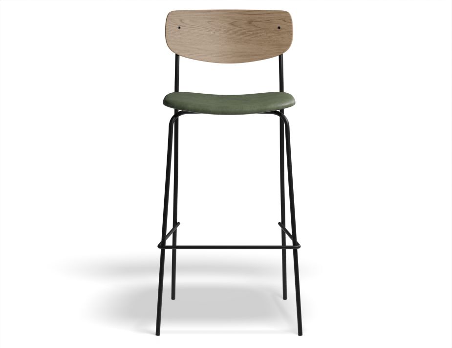 Rylie Stool 75cm Natural GreenPU Front