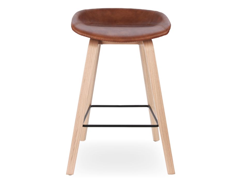 Kobe Stool Tan Vegan Leather Front