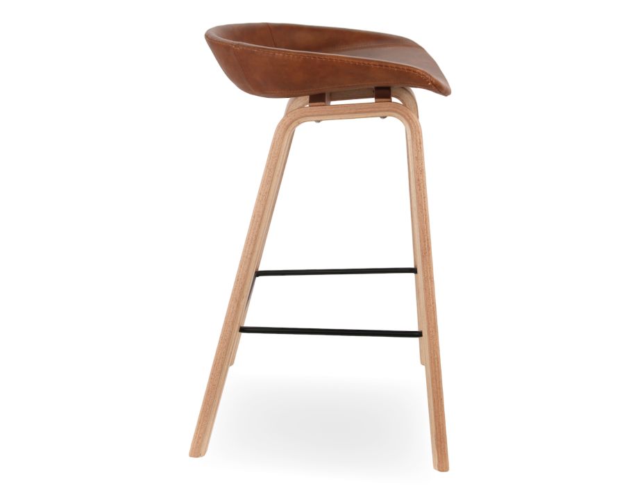 Kobe Stool Tan Vegan Leather Side