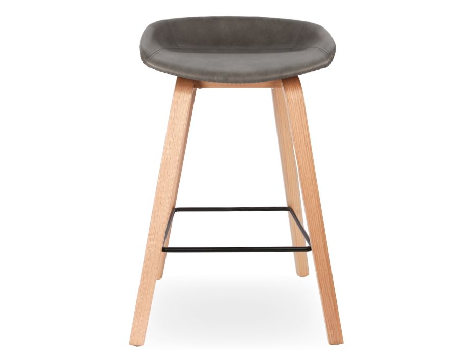 Kobe Stool Grey Vegan Leather Front