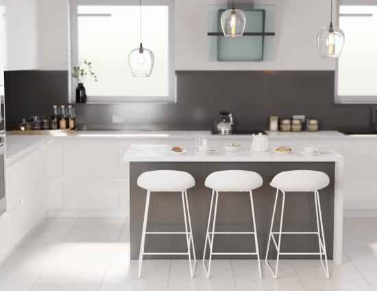 Pop Stool - White Frame and Upholstered White Seat
