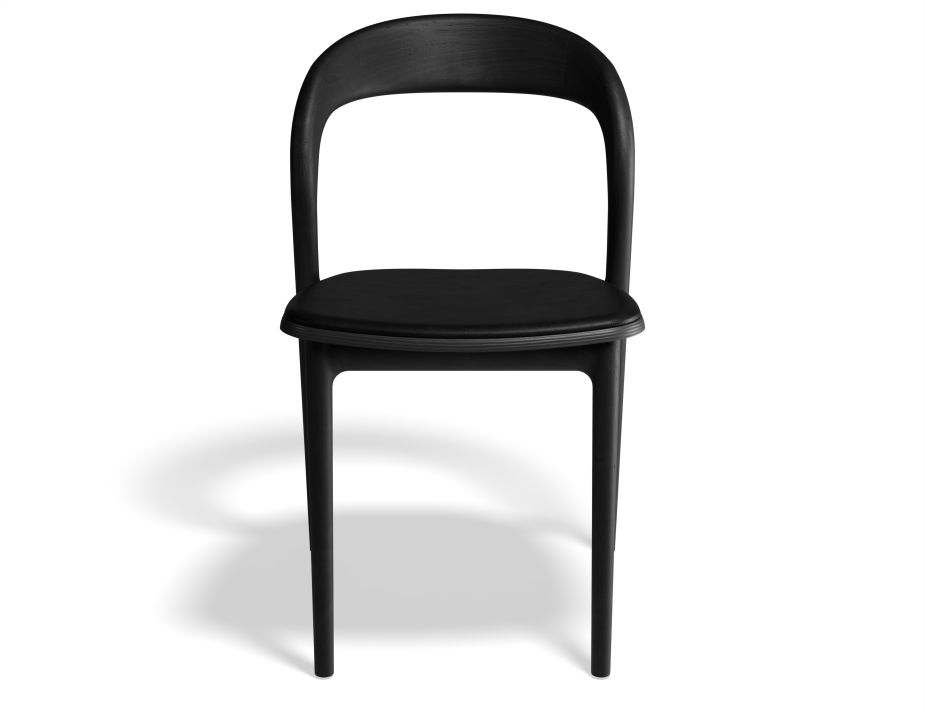 B100229203 P4 Mia Diningchair Black Blackvinyl Front