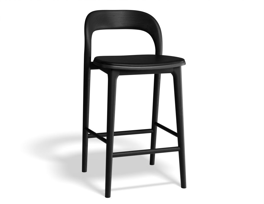 B111227203 P1 Mia Kitchenstool Natural Blackvinyl