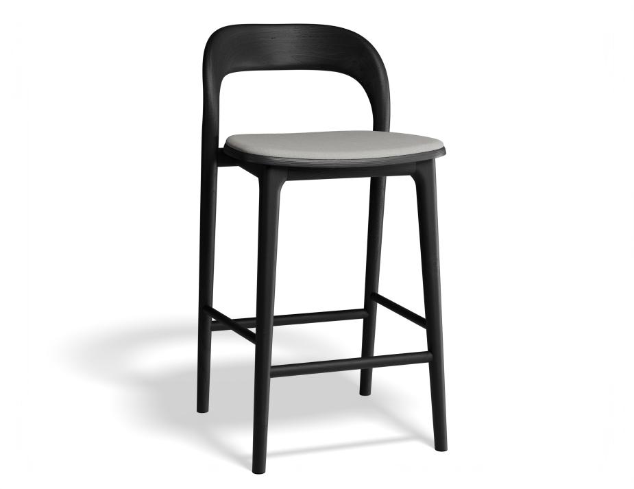 B111227027 P1 Mia Kitchenstool Black Cloudgreyfabric
