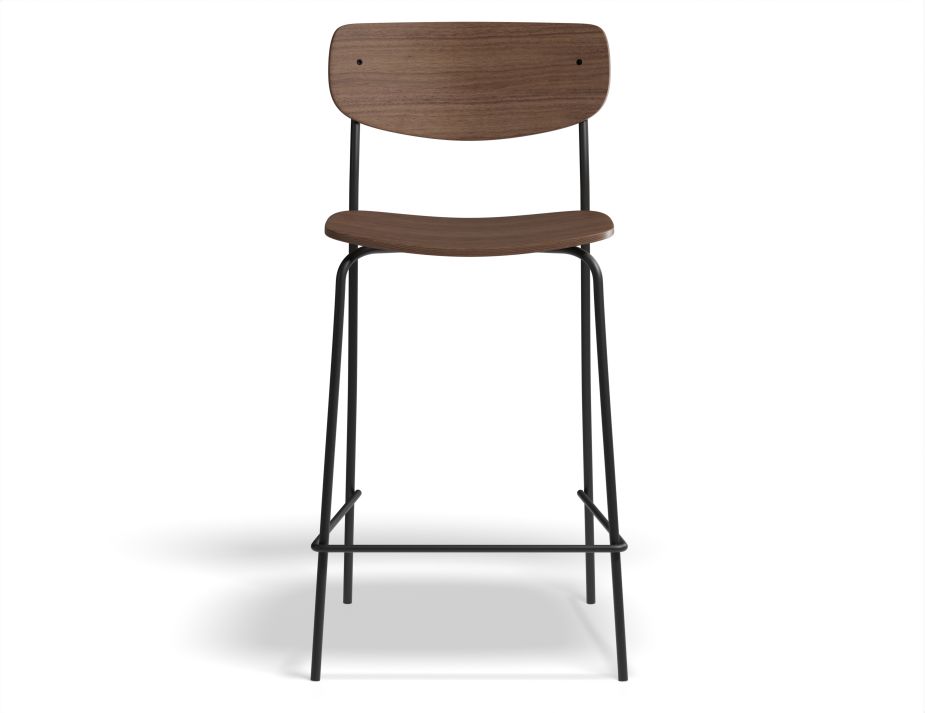 P4 Rylie Stool 65cm Walnut Walnut Front