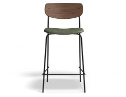 P4 Rylie Stool 65cm Walnut GreenPU Front