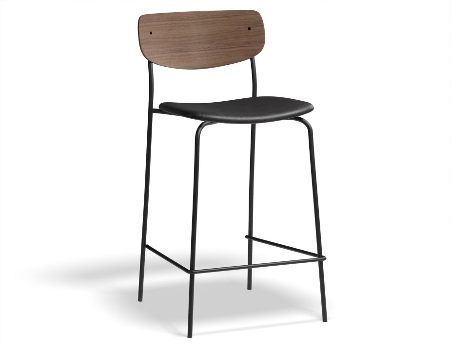 P1 Rylie Stool 65cm Walnut BlackPU