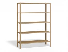 Nordica Large Bookshelf - 4 Tier - Solid Oak