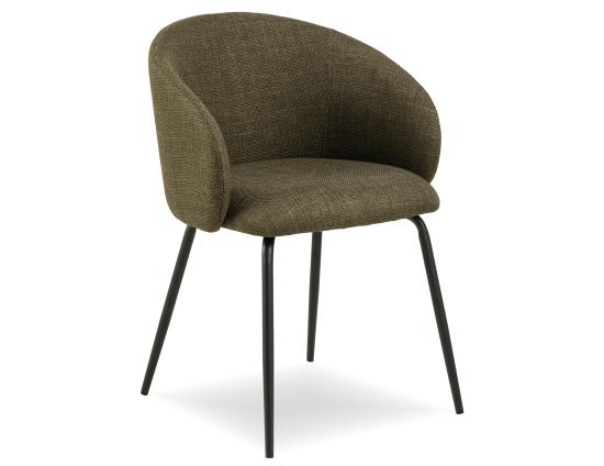 Henley Dining Chair - Black Legs - Forest Green Fabric 