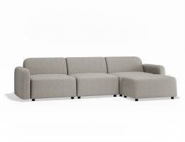 Atticus Modular Sofa - 3 Seater with Ottoman - Oyster Grey