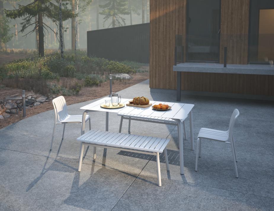 L 1 Roku Diningset120benches White