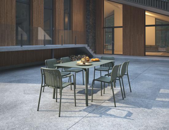 Roku Dining Table 160cm - Outdoor - Eucalyptus Green