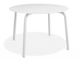 Roku Round Dining Table 120cm - Outdoor - Matte White