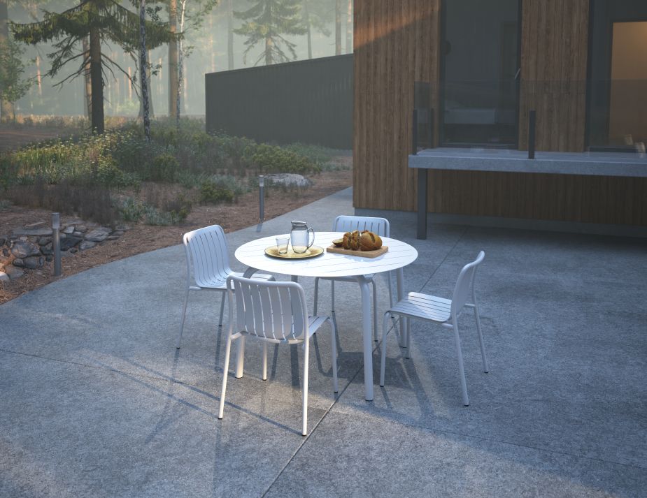 L 1 Roku Diningsetround White