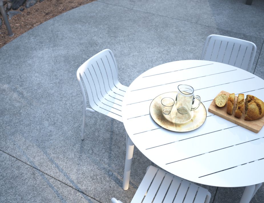 L 3 Roku Diningsetround White