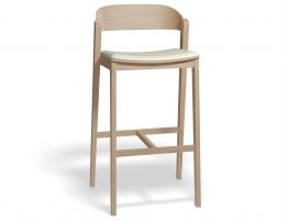 GraysonBarstool 75cm Natural Ash Frame White Vinyl Seat image