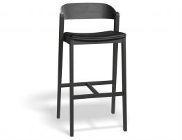 Grayson Barstool 75cm Black Ash Frame Black Vinyl Seat image