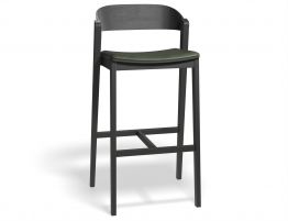 Grayson Barstool 75cm Natural Ash Frame Vintage Green PU Seat image