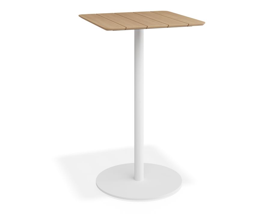 P 1 Roku Teakbartable 65x65 White