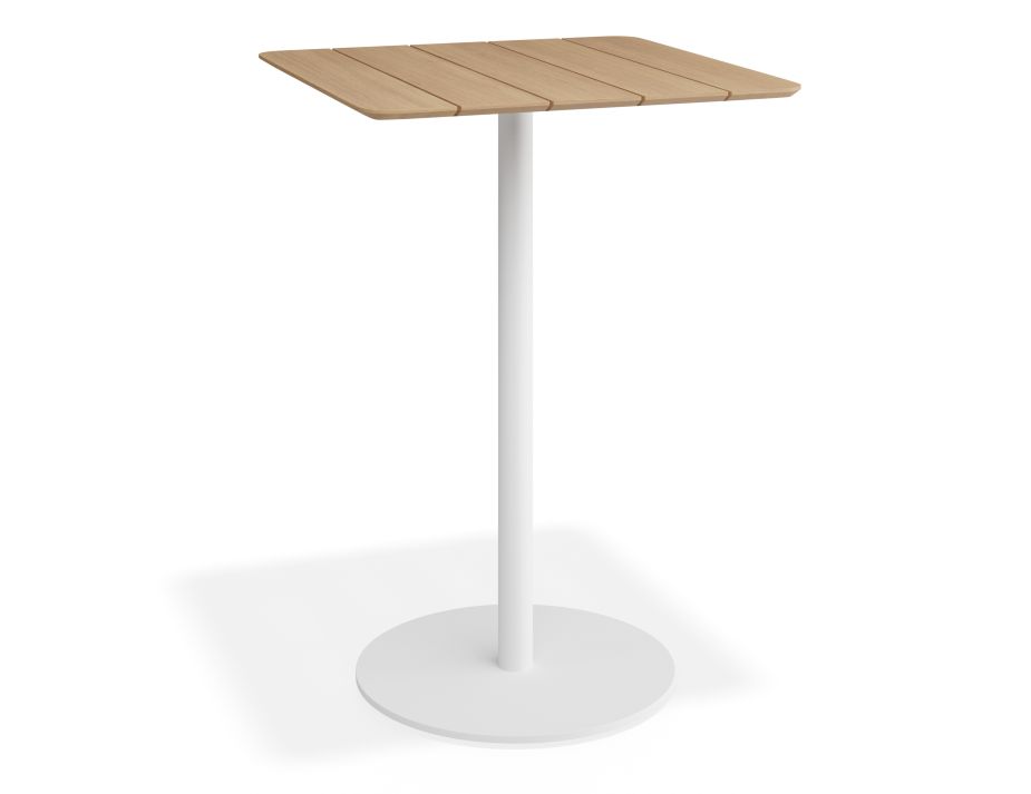 P 1 Roku Teakbartable 75x75 White