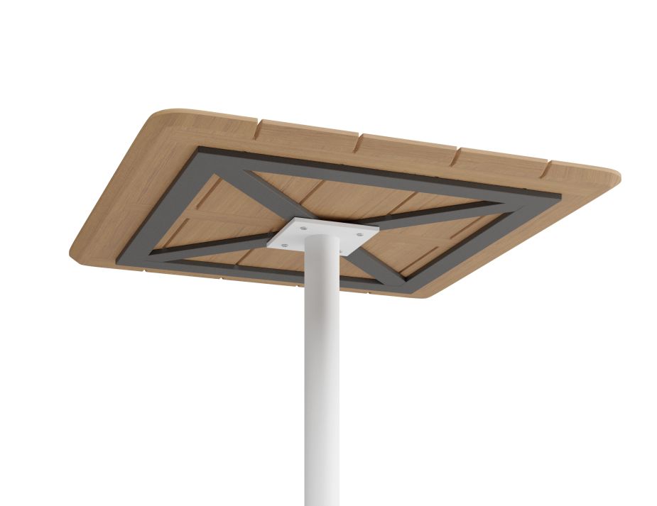 P 4 Roku Teakbartable 75x75 White