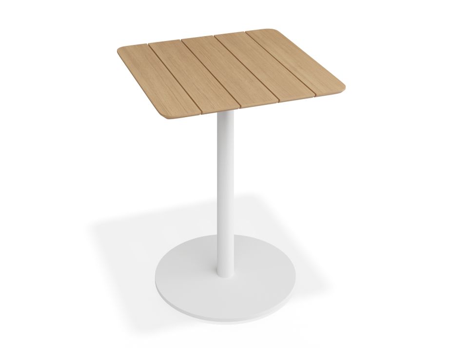 P 2 Roku Teakcafetable 65x65 White