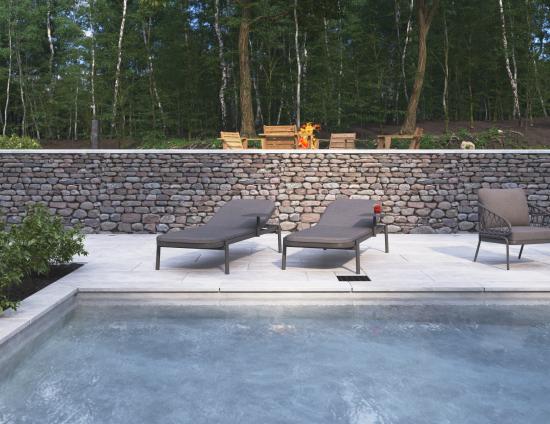 Verano Sun Lounge - Charcoal - with Side Table