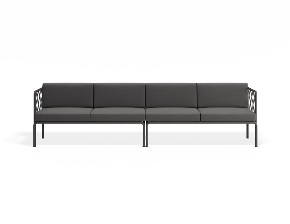 P 4 Sevillev2 4seater Charcoalframe Darkgreycushion