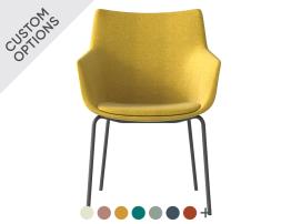 Flow Armchair - High Arm with 4 Post Base
