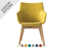 Flow Armchair - High Arm with Wood Base