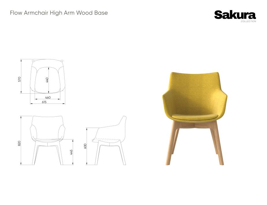 Sakura Collection Flow Armchair High Arm Wood Base Website 