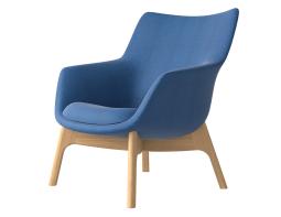 Flow Lounge Chair Wood Base Blue