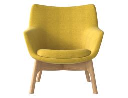 Flow Lounge Chair Wood Base Front