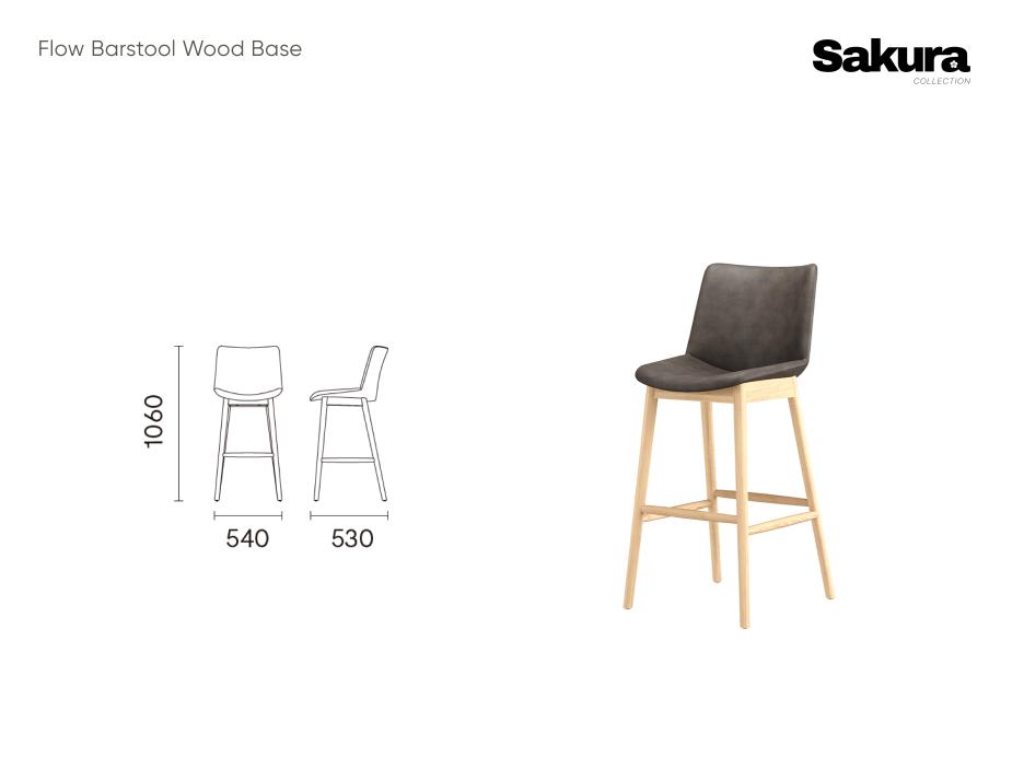 Sakura Collection Flow Barstool Wood Base Website