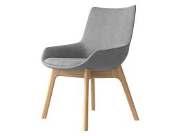 Flow Chair Low Woodbase Grey