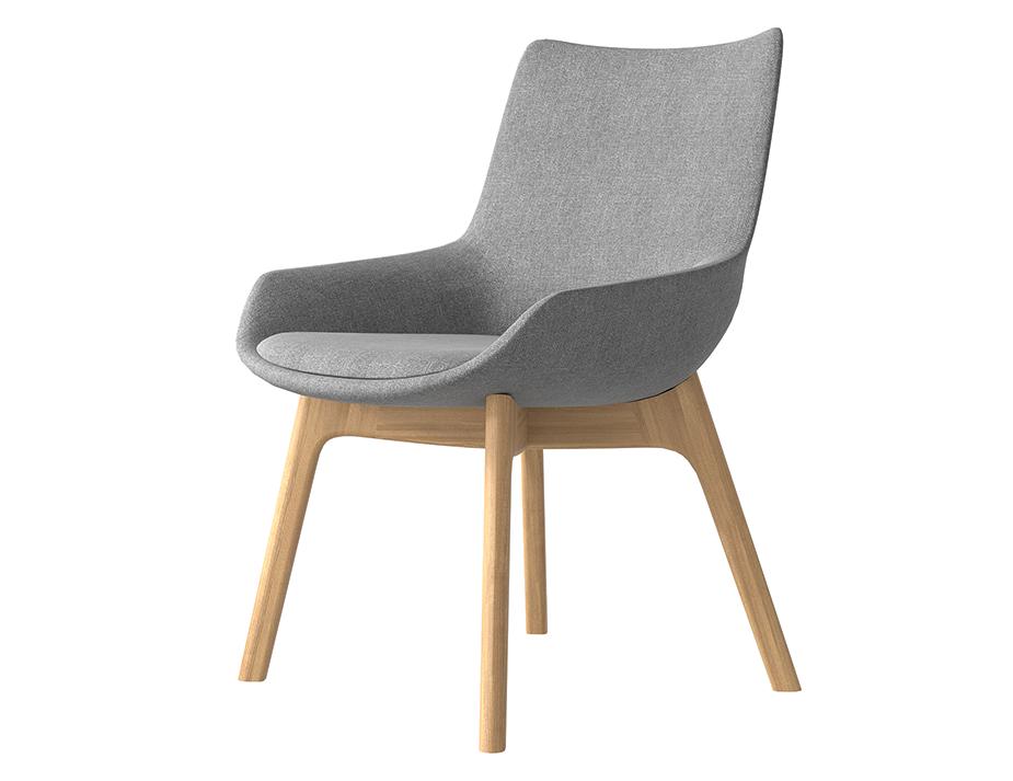 Flow Chair Low Woodbase Grey
