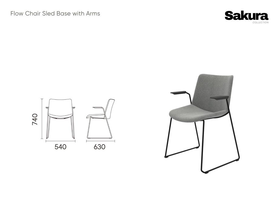 Sakura Collection Flow Chair Sled Base With Arms Website