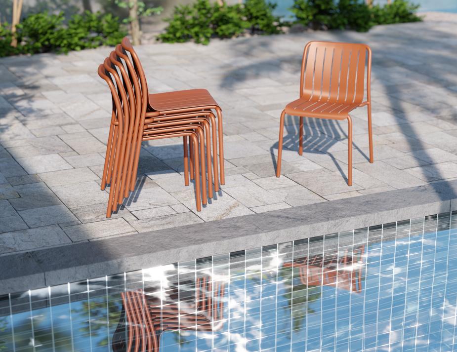 Roku Stacking Lifestyle 1 Dining Chair Orange1