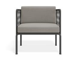 P 4v2 Seville Loungechair Charcoalframe Lightgreycushion