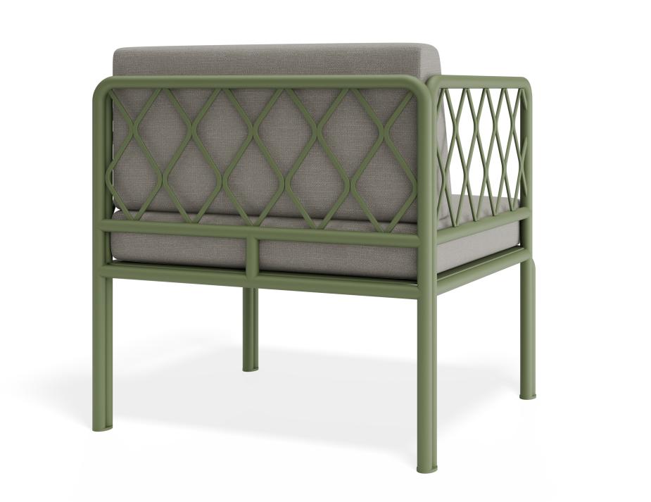 P 2v2 Seville Loungechair Greenframe Lightgreycushion