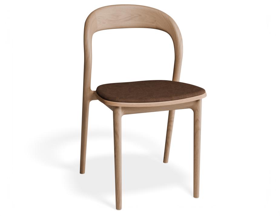 P 1 Mia Diningchair Natural Custom Printedsuede
