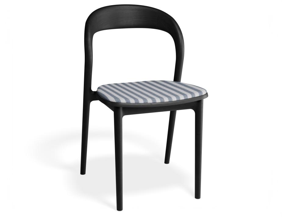 P 1 Mia Diningchair Black Custom Bluestripe1