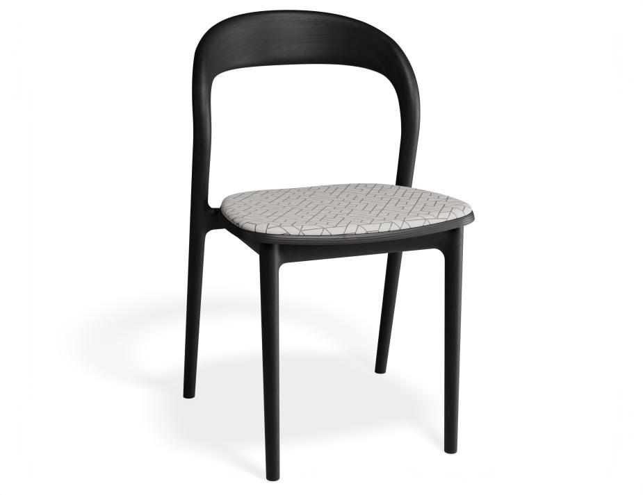P 1 Mia Diningchair Black Custom Geometricpattern